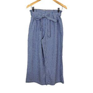 Joie Blue Gingham Cropped Pants